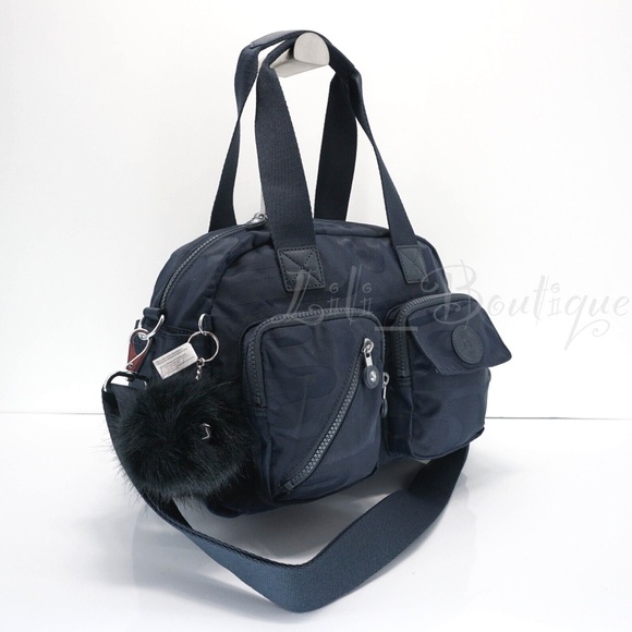 Kipling Defea Large Satchel Shoulder Handbag HB7355 Doodle Jacquard Navy NWT 134 - Picture 2 of 13
